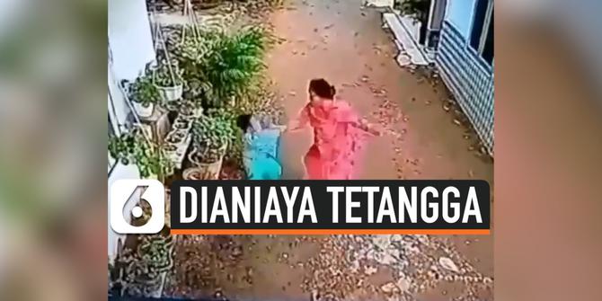 VIDEO: Diduga Rusak Tanaman Bunga, Tentangga Tega Aniaya Balita