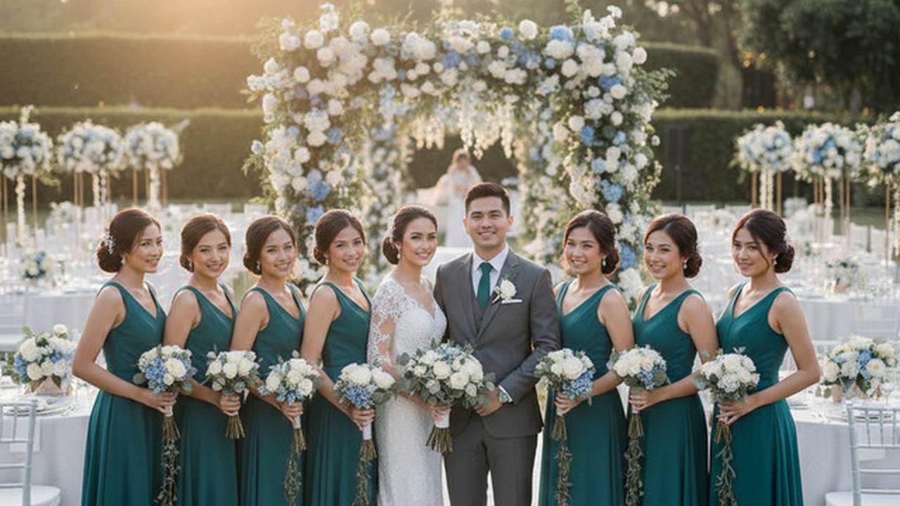 7 Model Baju Bridesmaid Emerald Blue, Terlihat Anggun dan Kompak