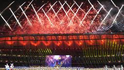 SEA Games 2023 di Kamboja resmi ditutup di Stadion Morodok Techo, Phnom Penh, Rabu (17/5) malam. (AP Photo/Tatan Syuflana)