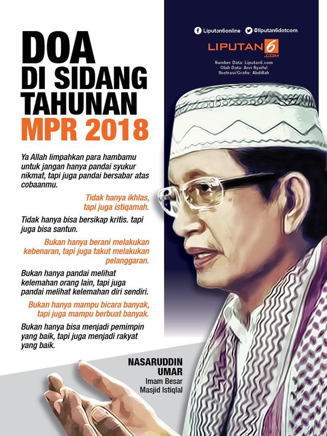Infografis 7 Doa di Sidang Tahunan MPR 2018