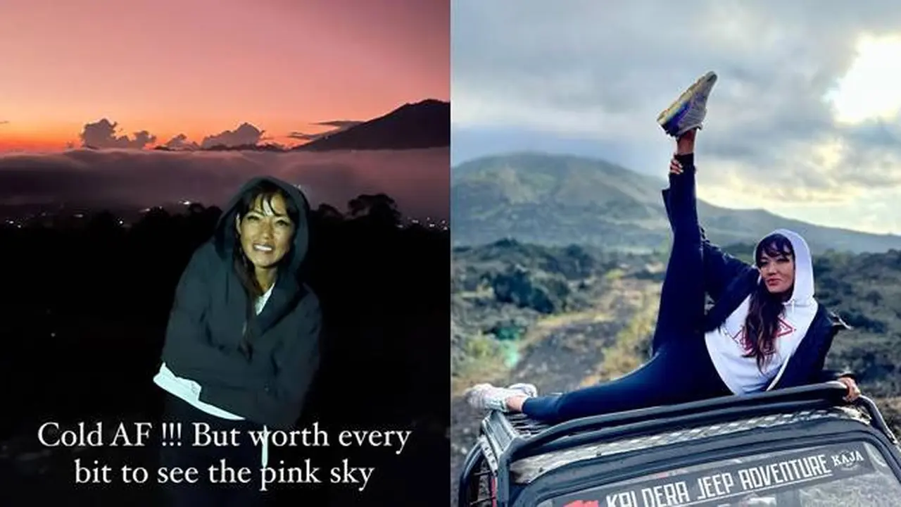 7 Momen Liburan Shanty Paredes di Bali, Nikmati Sunrise di Gunung Batur