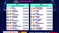 Jadwal dan Live Streaming Liga Champions Matchweek 5 di Vidio