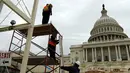 Suasana di depan U.S. Capitol, jelang pelantikan Presiden terpilih Donald Trump, Washington, Kamis (8/12). Donald Trump menjadi presiden terpilih AS usai mengalahkan Hillary Clinton di Pilpres AS. (REUTERS/Jonathan Ernst)