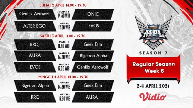 Jadwal MPL ID Season 7 Pekan Keenam