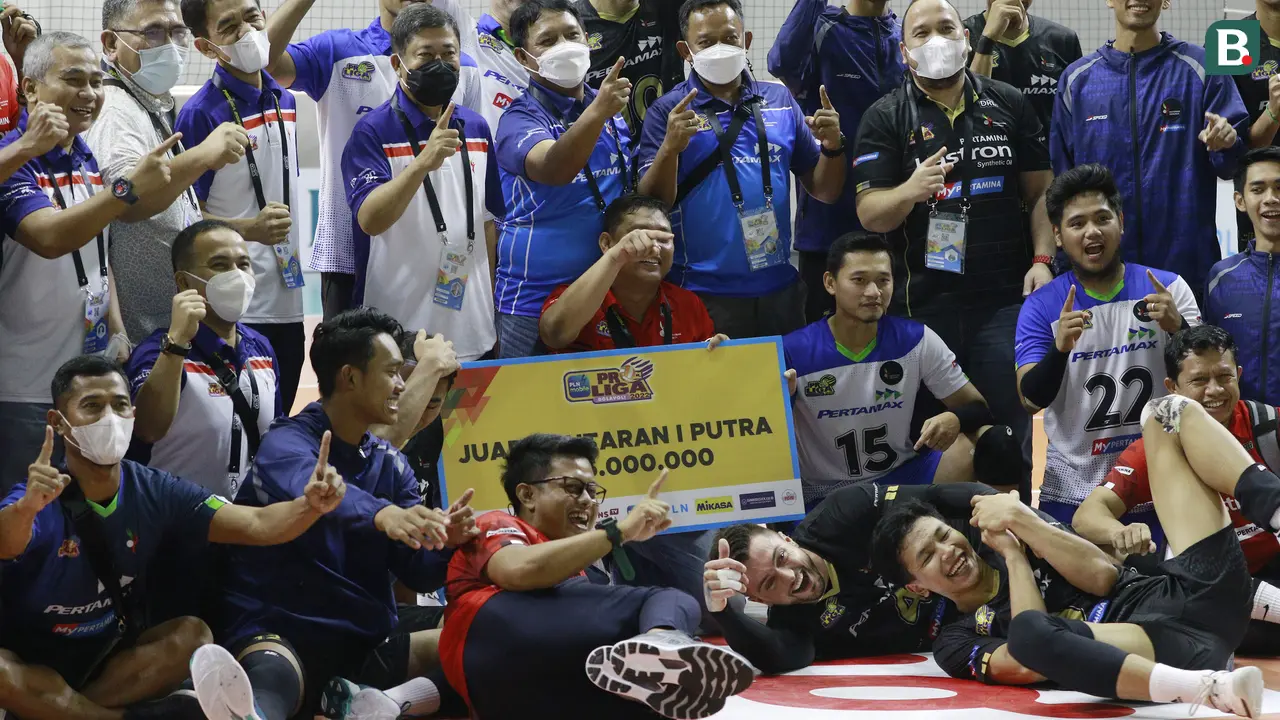 Foto: Jakarta Pertamina Pertamax Juara Putaran Pertama PLN Mobile Proliga 2022 usai Tekuk Surabaya Bhayangkara Samator di Laga Pamungkas