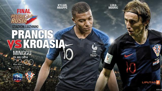 Jadwal Final Piala Dunia 2018 Prancis Vs Kroasia Bola Liputan6 Com