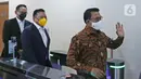 Kepala Staf Presiden (KSP) Moeldoko usai menjalani pemeriksaan di Bareskrim, Mabes Polri, Jakarta, Selasa (12/10/2021). Moeldoko menjalani pemeriksaan sebagai saksi pelapor.(Liputan6.com/Herman Zakharia)