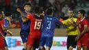 <p>Ketegangan terjadi di penghujung laga babak extra time saat Timnas Indonesia tertinggal 0-1 dari Thailand saat semifinal SEA Games 2021 yang berlangsung di Stadion Thien Truong, Nam Dinh, Kamis (19/5/2022). (Bola.com/Ikhwan Yanuar)</p>