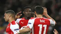 Danny Welbeck rayak gol kemenangan untuk Arsenal ( REUTERS/Stefan Wermuth)