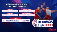 Jadwal Lengkap dan Link Live Streaming Kerjunas Voli U-17 di Vidio 24-27 November