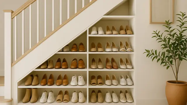 Desain Bawah Tangga Rumah Minimalis (created by AI)