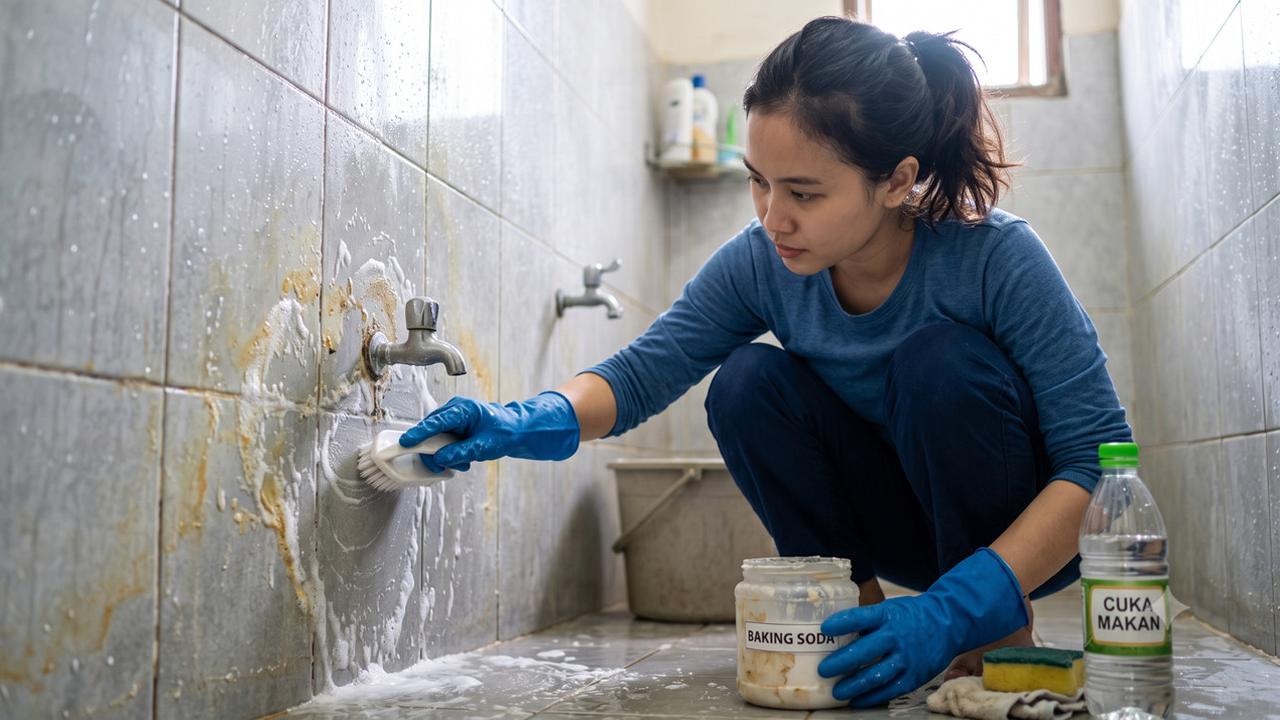 Cara Membersihkan Kerak Kamar Mandi dengan Bahan Dapur, Ampuh dan Hemat Biaya