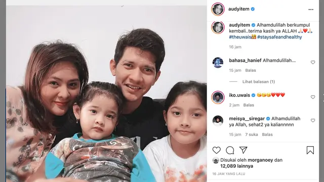 Unggahan Audy Item. (Foto: Instagram @audyitem)