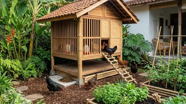 Kandang Ayam Sistem Panggung dengan Penampung Pupuk