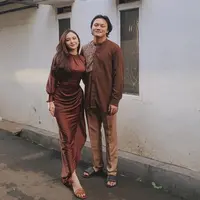 Mahalini mendampingi Rizky Febian merayakan Hari Raya Idul Fitri