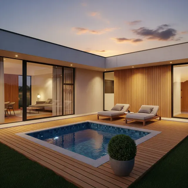 Desain Rumah Sederhana tapi Mewah dengan Kolam Mini