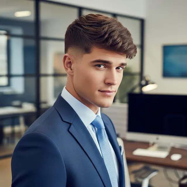 Model Rambut Pria Eksekutif Muda (Image by Gemini AI)