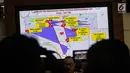 Layar monitor memperlihatkan jumlah tersangka yang ditahan berdasarkan Tempat Kejadian Perkara (TKP) saat rilis perkembangan hasil penyidikan perkara kerusuhan 21-22 Mei di Mabes Polri, Jakarta Selatan, Jumat (5/7/2019). (Liputan6.com/Faizal Fanani)