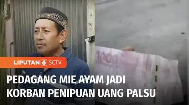 Peredaran uang palsu belakangan kian meresahkan masyarakat. Di Kampung Jarakosta, Cikarang Barat, Kabupaten Bekasi, seorang pedagang mie ayam jadi korban penipuan uang palsu pecahan Rp 100 ribu oleh pembeli tak dikenal.