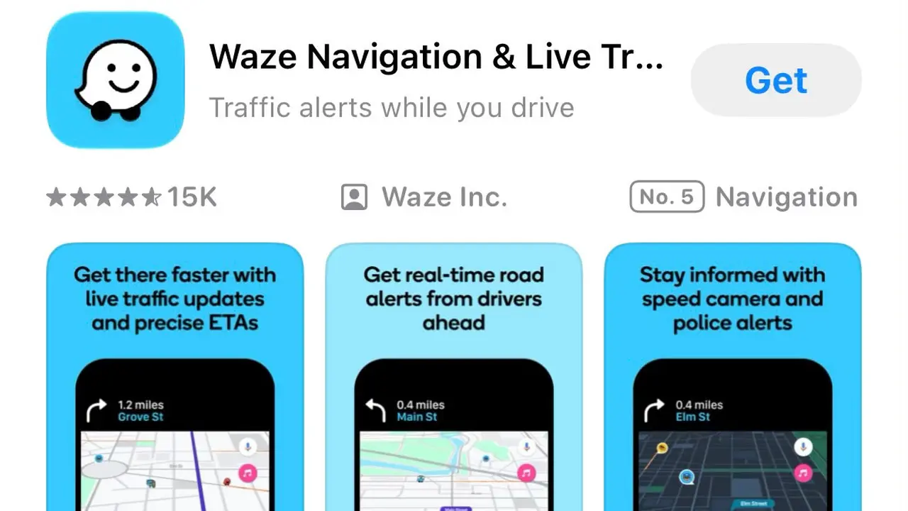 Tampilan aplikasi Waze di app store.