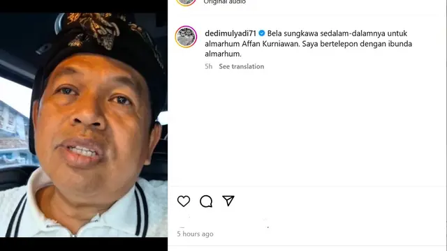 Gubernur Jawa Barat atau Gubernur Jabar Dedi Mulyadi menghubungi langsung ibunda almarhum Affan Kurniawan, Herlina, Jumat 29 Agustus 2025.