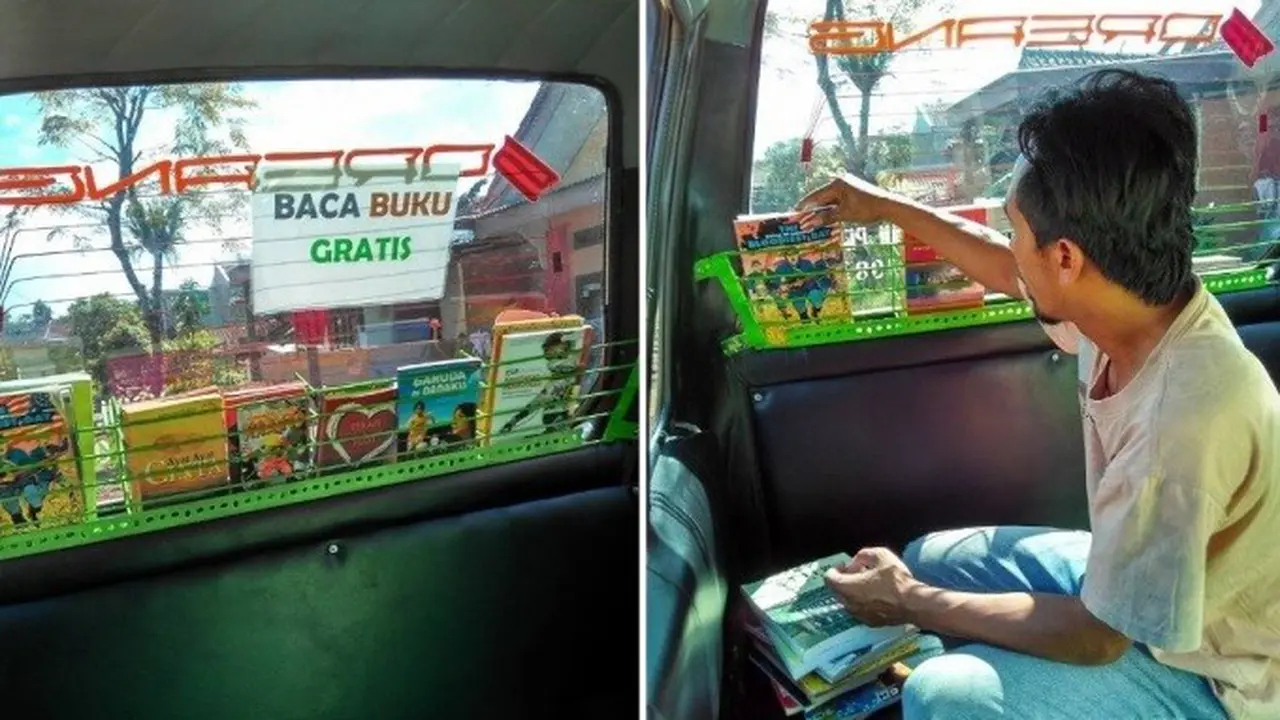 Sulap Angkot Jadi Perpustakaan, Suami Istri Ini Viral di Medsos