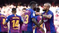 Barcelona sukses mengalahkan Getafe dengan skor 2-0 dalam laga lanjutan La Liga 2018-19 jornada 37 yang digelar di Camp Nou, Minggu (12/5/2019). (AFP/Josep Lago)().