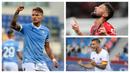 Liga Italia 2021/2022 yang baru menyelesaikan pekan kedua diwarnai aroma persaingan dua tim ibu kota, Lazio dan AS Roma dalam daftar top skor sementara. Striker Lazio, Ciro Immobile ditempel ketat gelandang AS Roma, Jordan Veretout. Berikut daftar lengkapnya. (Foto: Kolase AP)