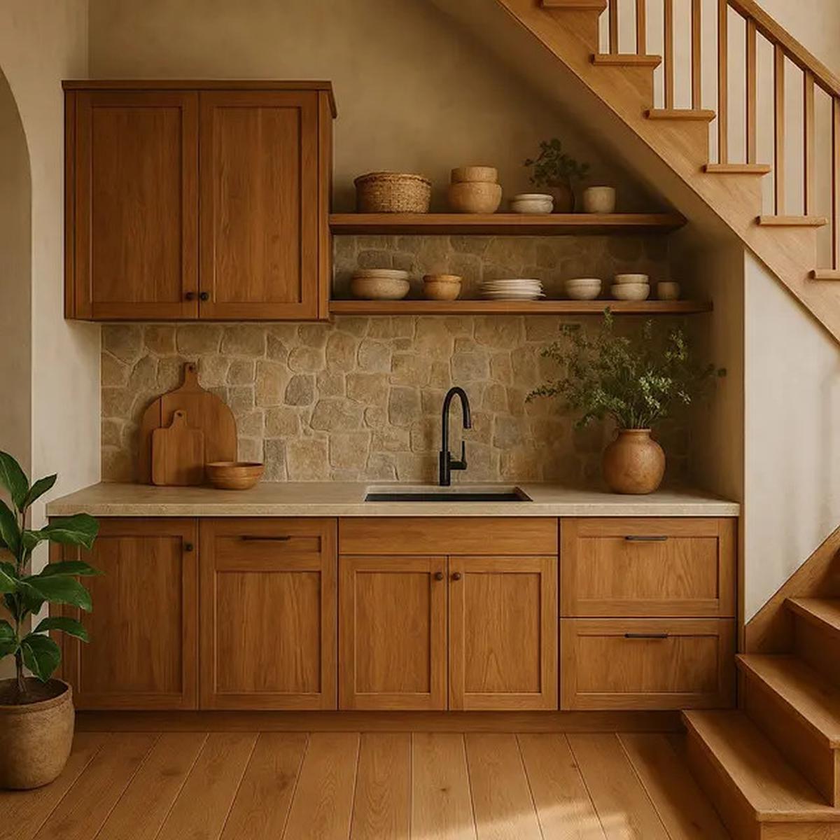 7 Desain Dapur Dekat Tangga, Inspirasi Interior Rumah Tahun 2025
