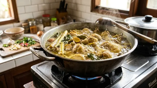Penyebab Muncul Busa Saat Ayam Direbus/AI Generated