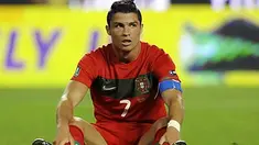 Reaksi kapten Timnas Portugal Cristiano Ronaldo pada laga kontra Norwegia lanjutan kualifikasi Euro 2012 di Lisbon, 4 Juni 2011. AFP PHOTO/MIGUEL RIOPA