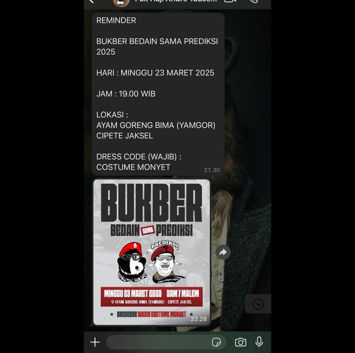 Kocak, Geng Motor Bedain Kena Prank Kostum Monyet di Bukber The Prediksi