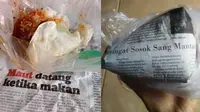 9 Kertas Nasi Bungkus Ini Nyeleneh Banget, Bikin Tak Fokus Makan (sumber: Instagram/wkwkland_real)