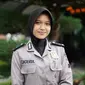 Bripda Choerul Dianti, Polwan cantik bersuara merdu yang video selawatnya viral di jagat maya kebumen. (Liputan6.com/Muhamad Ridlo)