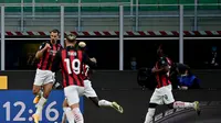 Zlatan Ibrahimovic kembali tunjukkan ketajamannya di duel derby melawan Inter Milan (AFP)
