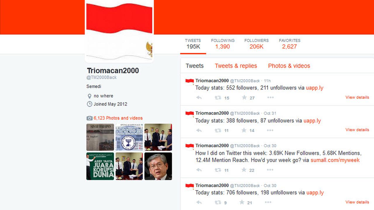 Selain Triomacan2000, Raden Nuh Cs Pakai 2 Akun Lain