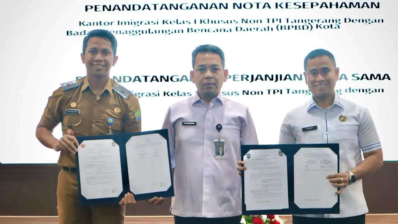 Kantor Imigrasi Kelas Khusus TPI Tangerang, Banten menggandeng BPBD Kota Tangerang, serta Lapas Pemuda Kelas IIA Tangerang, Selasa (9/12/2025).