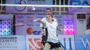 Pasangan selebritas Raffi Ahmad dan mantan pebulu tangkis putri Indonesia, Bellaetrix Manuputty menjadi lawan dari Ahsan/Ziva pada babak final. (Bola.com/Bagaskara Lazuardi)