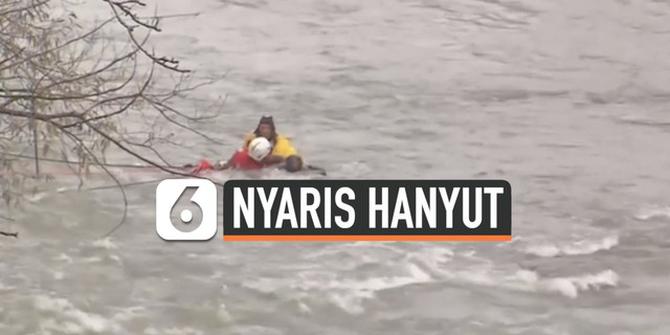 VIDEO: Pria Ini Nyaris Hanyut di Air Terjun Niagara