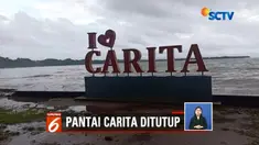 Pasca tsunami, kawasan wisata Pantai Carita akhirnya ditutup. Pemerintah setempat menutup kawasan tersebut sampai BMKG menyatakan situasi aman.