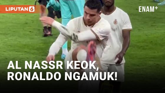 VIDEO: Cristiano Ronaldo Tendang Botol Usai Al Nassr Ditekuk Al Ittihad