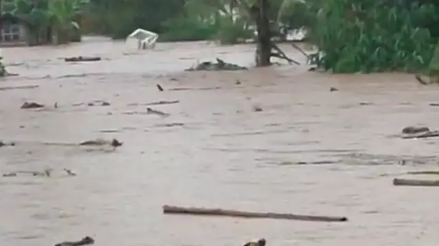 Banjir di Kecamatan Purabaya, Kabupaten Sukabumi.