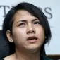 Istri Aming, Evelyn Nada Anjani menggelar konfrensi pers terkait rumah tangganya yang di ujung tanduk. (Herman Zakharia/Liputan6.com)