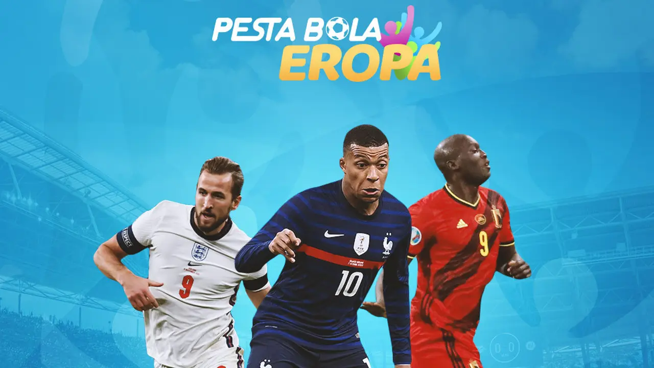 Piala Eropa - Harry Kane, Kylian Mbappe, Romelu Lukaku