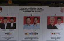 FOTO: Penampakan Surat Suara Pilpres 2024 Raksasa Hiasi Perempatan Kuningan-Mampang