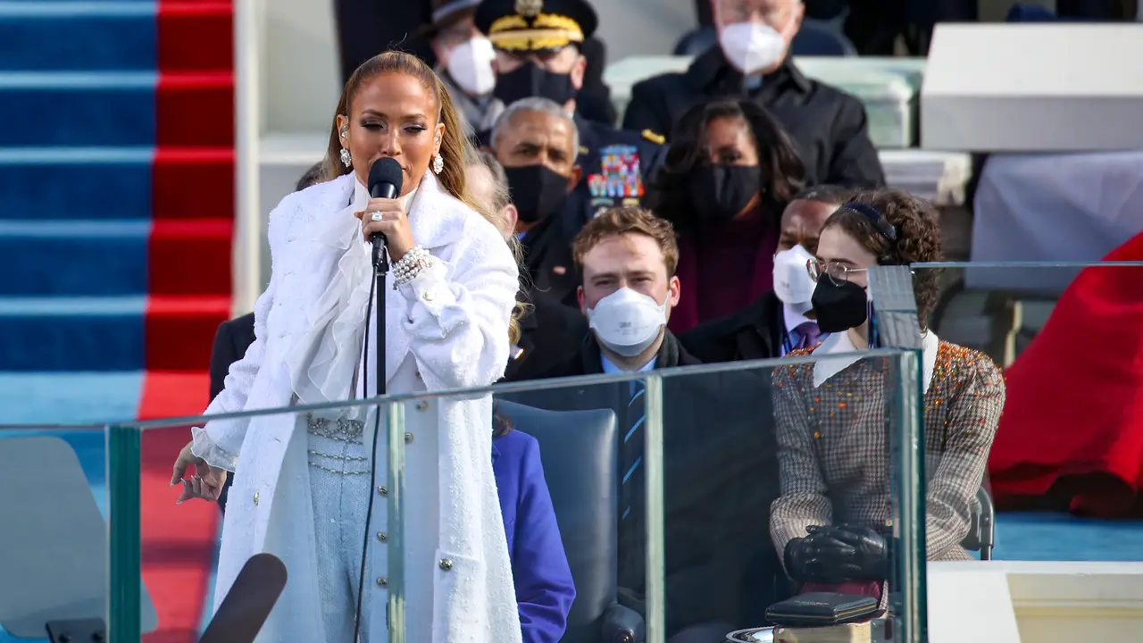 Jennifer Lopez pada acara pelantikan Presiden Amerika Serikat yang ke 46/dok. Chanel