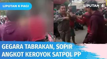 Gara-gara tabrakan di jalan raya, Satpol PP di Tangsel dianiaya sejumlah sopir angkot hingga menderita luka di wajah. Para pelaku pengeroyokan diduga berada dalam pengaruh minuman keras.