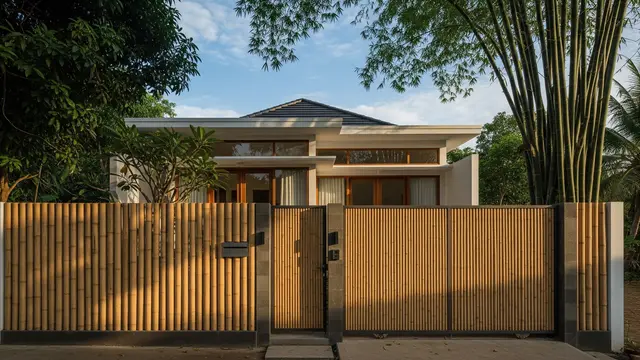 Model Pagar Bambu Modern yang Cocok untuk Rumah Minimalis/Gemini AI