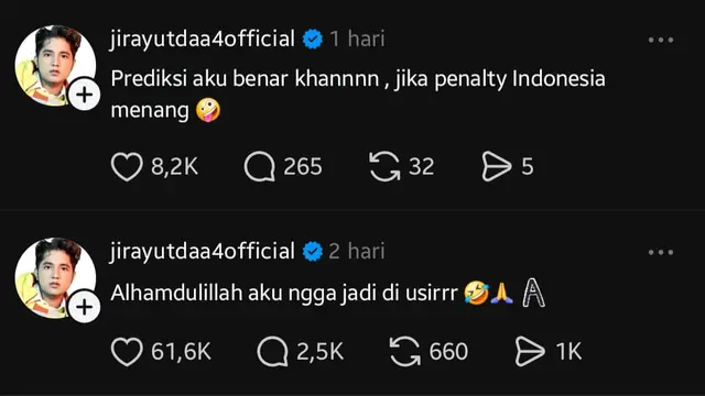 Unggahan Jirayut (Threads.com/Jirayutdaa4official)