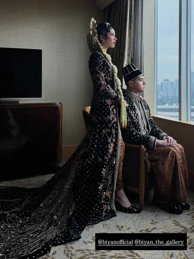 Busana Pengantin Mewah Adat Jawa Al Ghazali dan Alyssa Daguise di Ngunduh Mantu, Bersulam Emas Karya Biyan